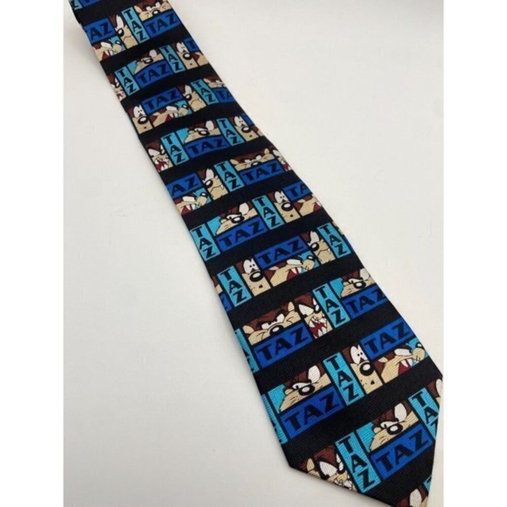 NWT Warner Bros Taz Tie Tasmanian Devil‎ Black with Blue